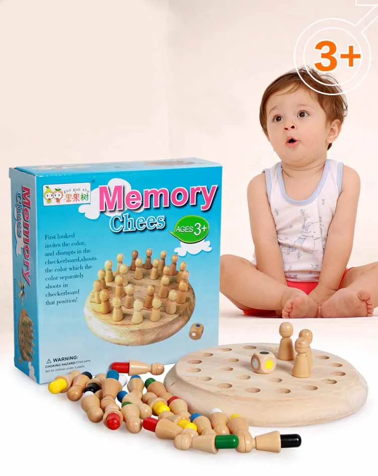 Hotsale Kids Wooden Memory Match Stick Chess Game Fun Block Board Game Educational Color Cognitive Ability Toy For Children
