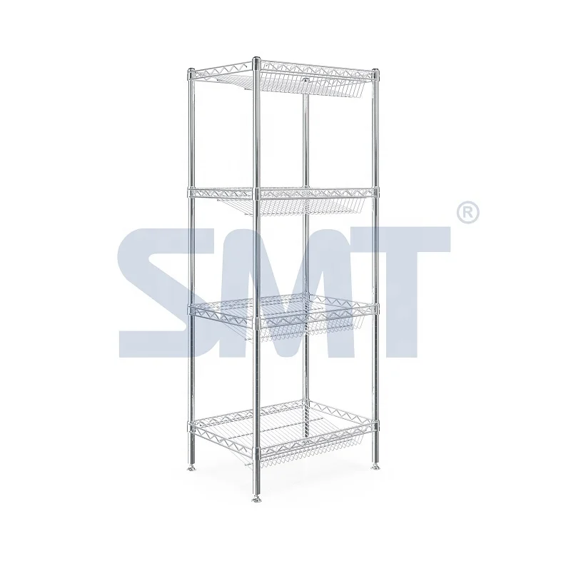
Stainless Steel Grade 304 Slanted Shelving Angled Wire Rack Tilted Shelf High Quality 
