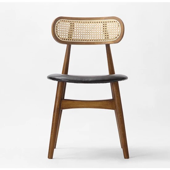 Modern design indoor and outdoor living room home garden rattan cane armchair wood dining chair rattan