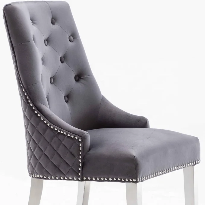 Лидер продаж, обеденный стул из нержавеющей стали с квадратным узором