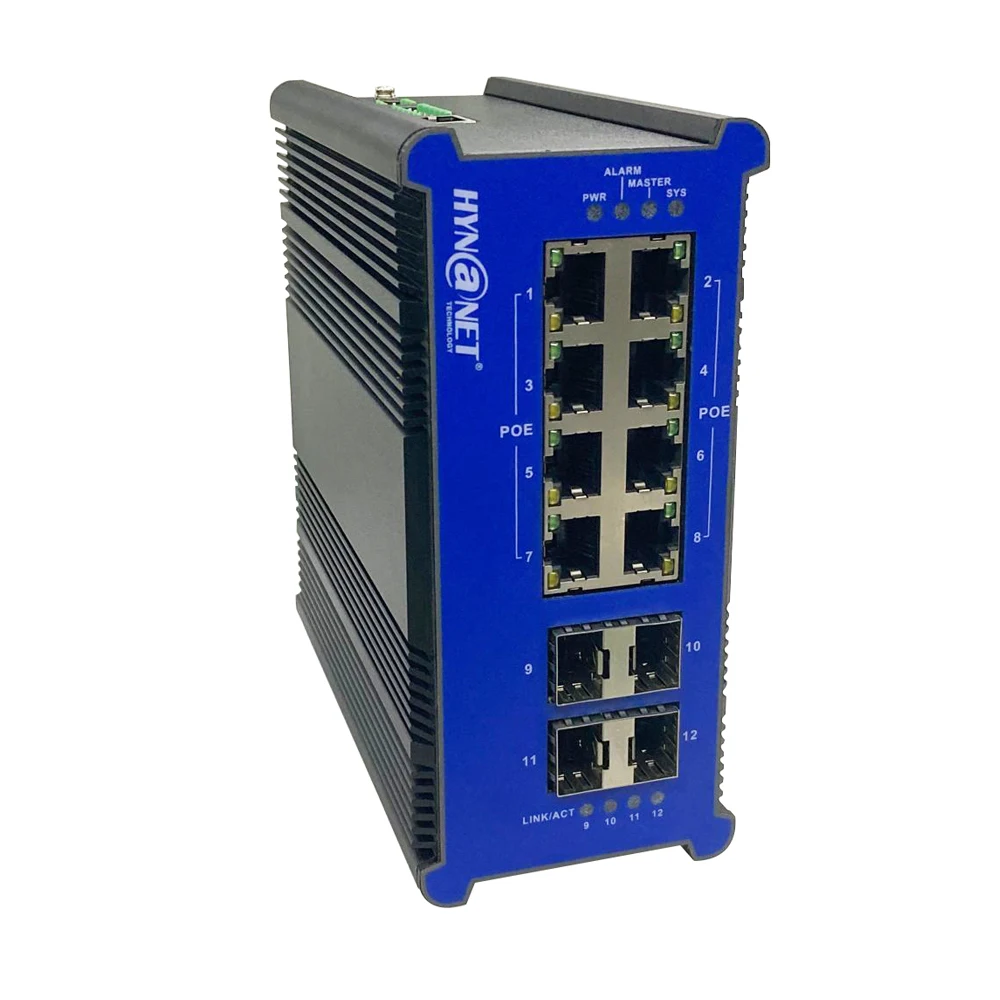 ultra 60W IEEE802.3bt standard 8ports gigabit industrial din rail poe switch