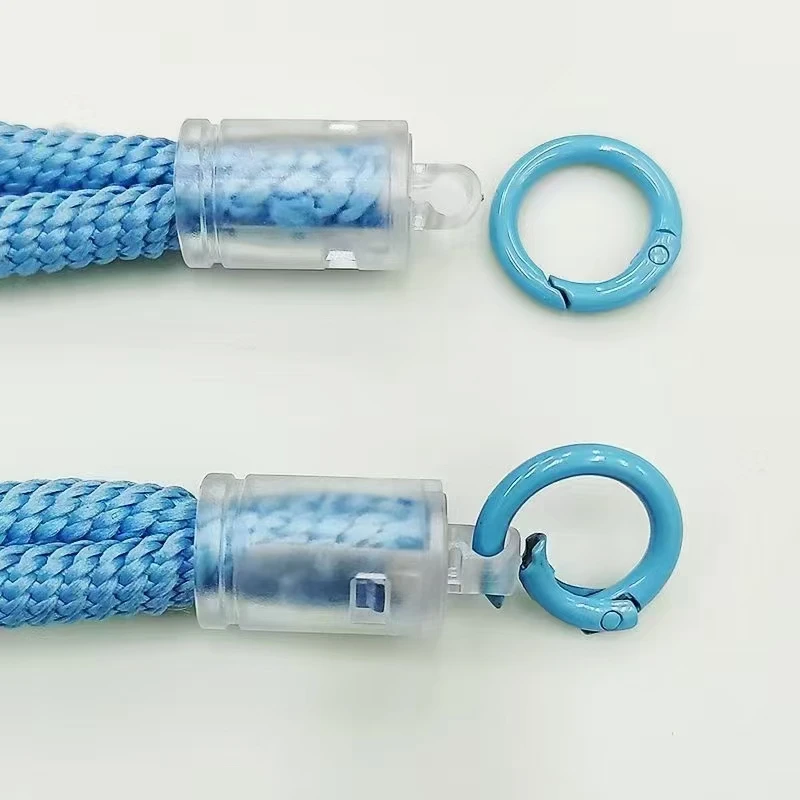Hanging rope transparent buckle woven rope hanging neck long rope double ended hanging  plastic luggage, new product