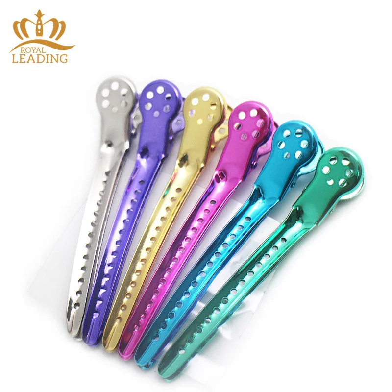 Custom Logo Luxury Hair Accessories Duck Mouth Hairdressing Section Clip Salon Hair Clamps Metal Hair Claw Clips