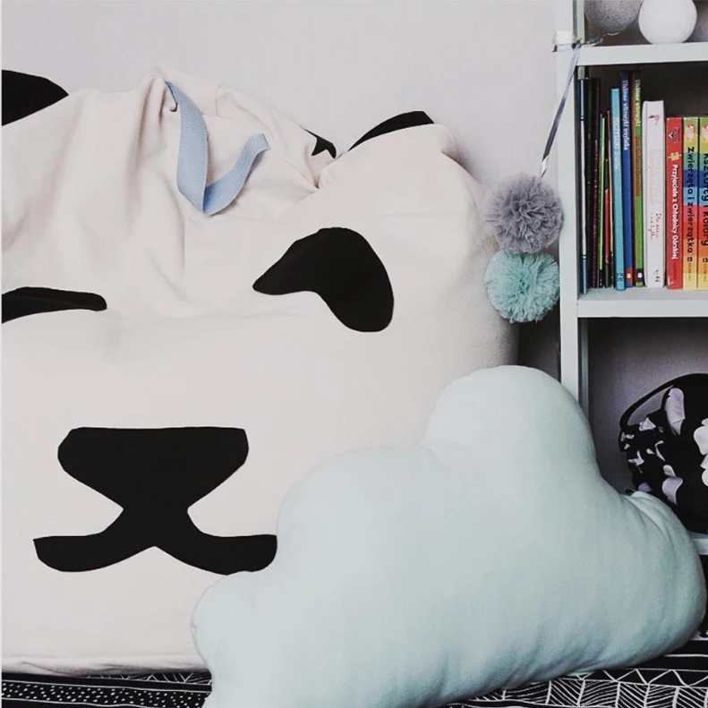 Animal Storage Cute Panda Bean Bag Chair Lazy Sofa For Kids