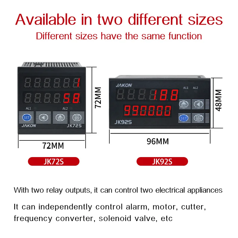 6 digit76*76mm LED display electronic digital Small multi function counter and Length meter