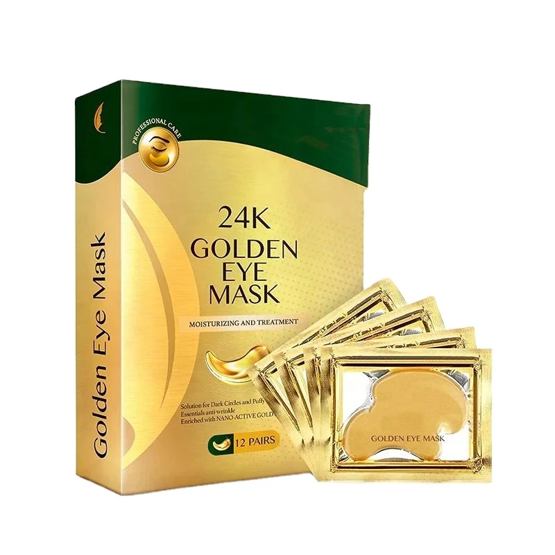 Private Label Korean Eye Mask Under Eye Patch Anti Aging Organic Hydrogel Collagen Eye Mask 24K Gold Under Patch Mask