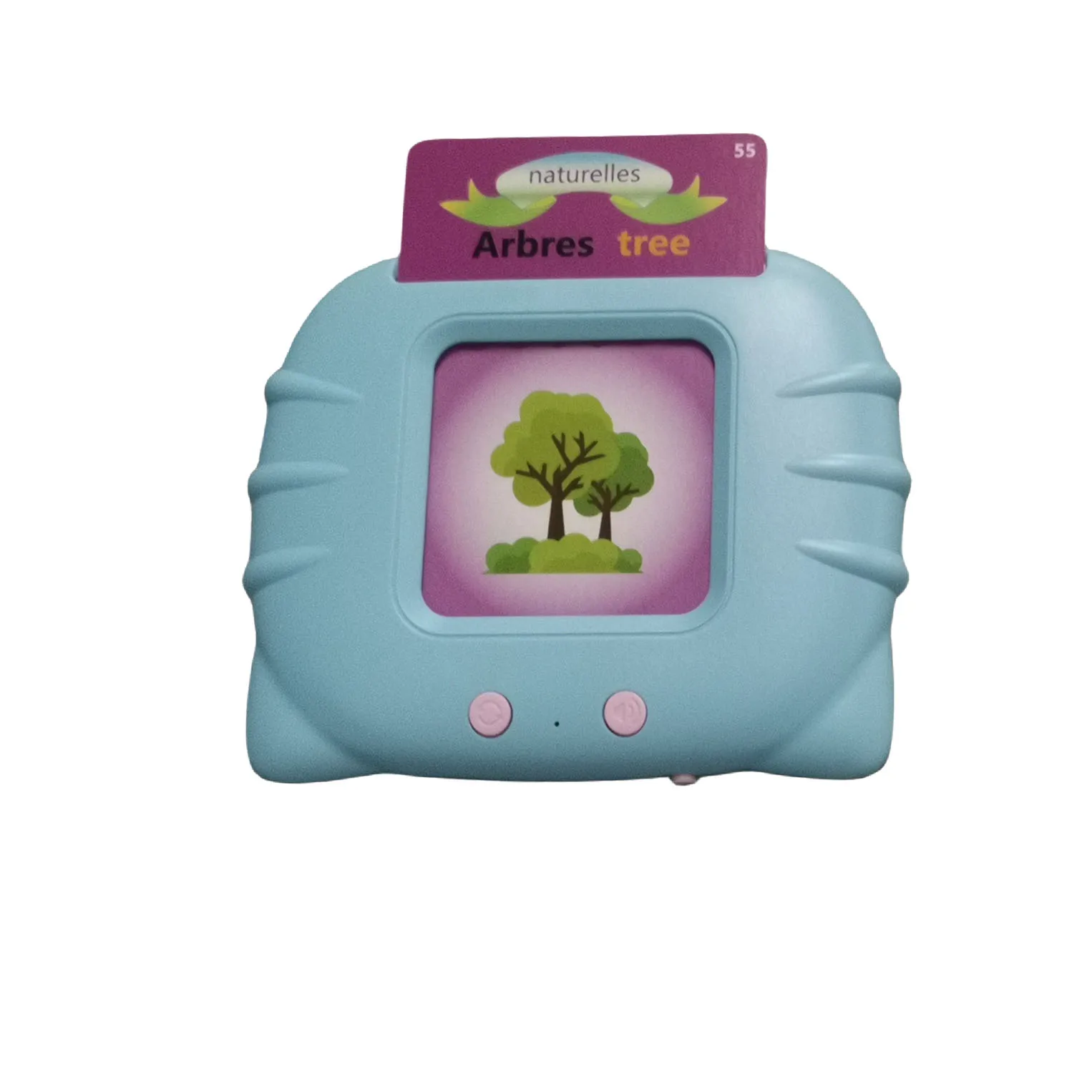 Portable French English dual language kids flash card reader machine educational toys for kids learning