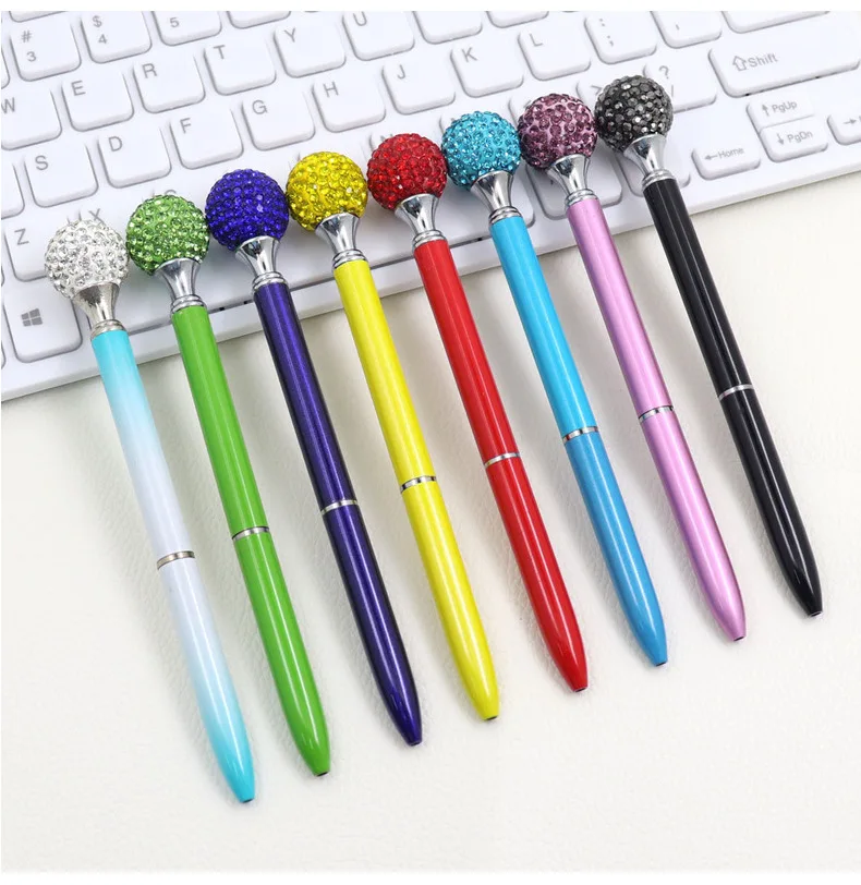 Multicolor Metal Crystal Ballpoint Pen 1.0 Bullet Point Business Gift Pen Students Learn Write Point Pens Creatively