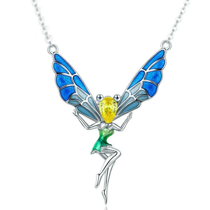 
Hot sale products flaying fairy style CZ diamond Enamel silver enamel jewelry sets 