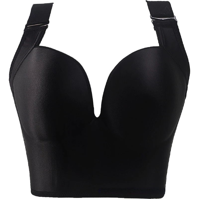 Plus Size Bra for Women Large Cup Seamless Underoutfit Wireless Bra Hide Back Fat 3D Push Up Sculpting Uplift Shapewear Bra