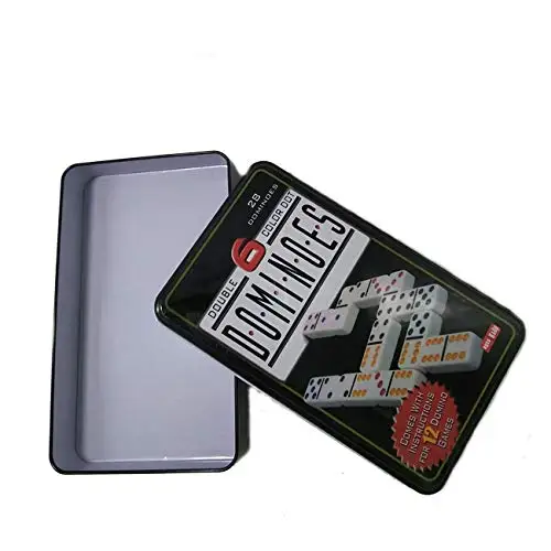 Professional custom plastic dominoes double 6 wholesale custom tin box