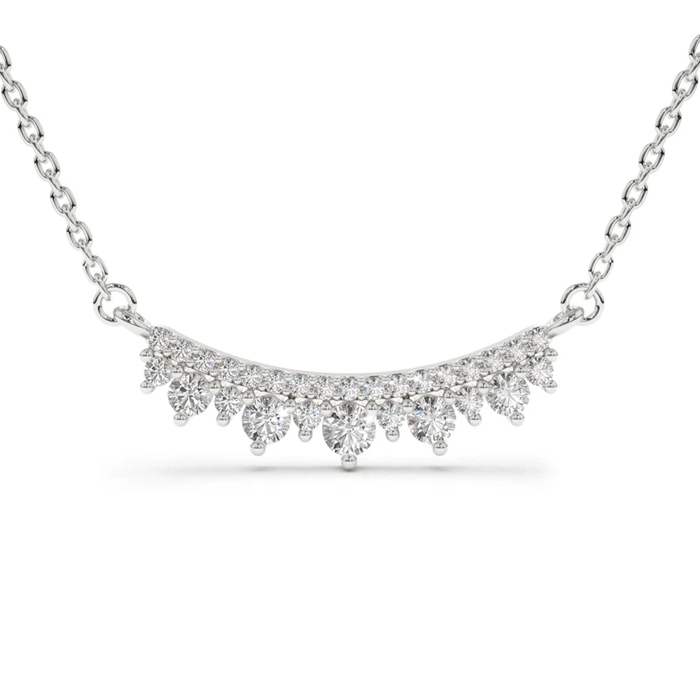Wholesale Women Dainty 925 Sterling Silver Jewelry Crown Zircon Beads 18k Gold Plated Necklace
