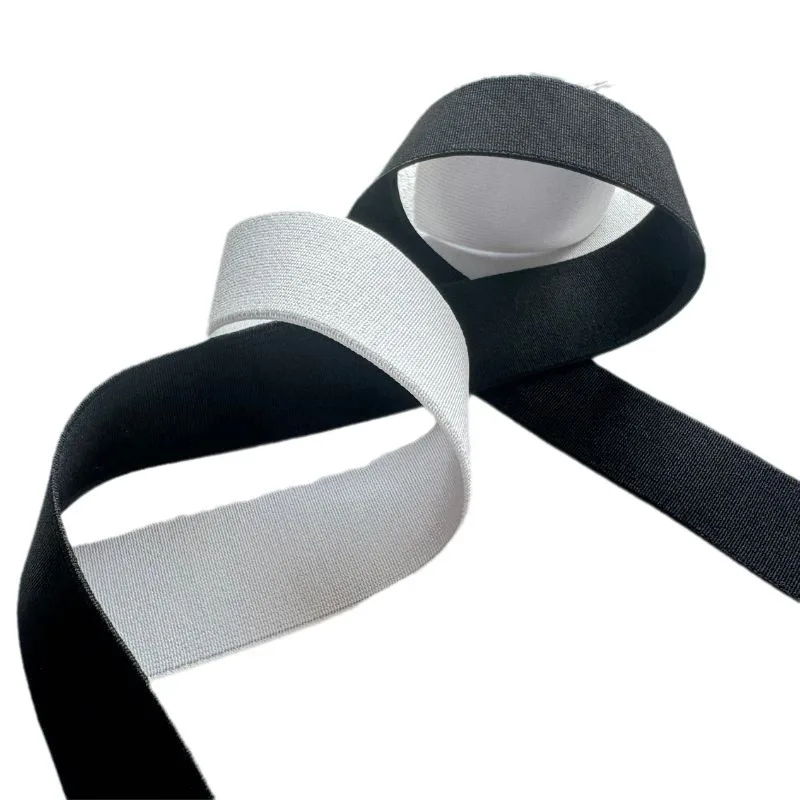 Custom Elastic Webbing Strap Waistband Bias Tape Fold Over Knitted Polyester Nylon Elastics For Clothing