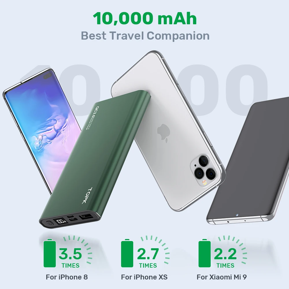 TOPK Quick Charging 10000mAh I1006P PD Powerbank Portable Mobile Charger Fast Charging Power Bank