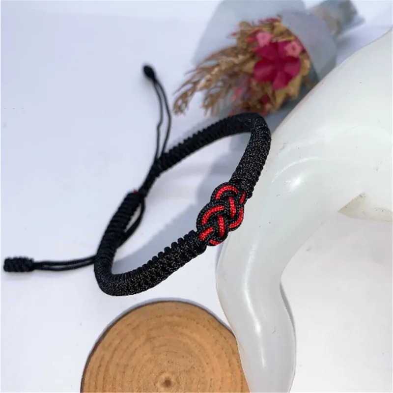 Handmade Cotton Braided Explosive Red Rope Bracelet Hand-Woven Adjustable Double-knot Bracelet For Men And Women