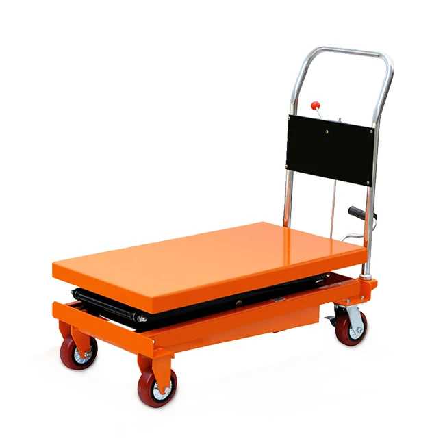 Warehouse 1 ton manual hydraulic mechanical scissor lift table cart