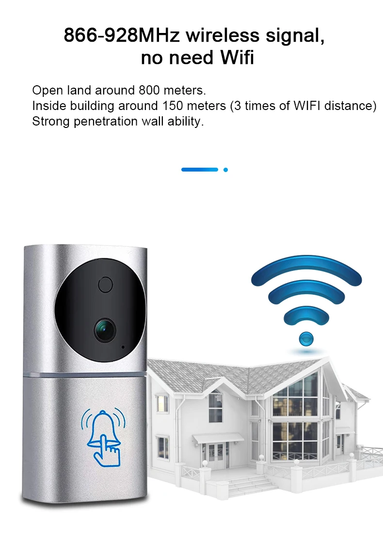 1080P HD 7 Inch Display Smart Home Security Wireless Camera Video Doorbell