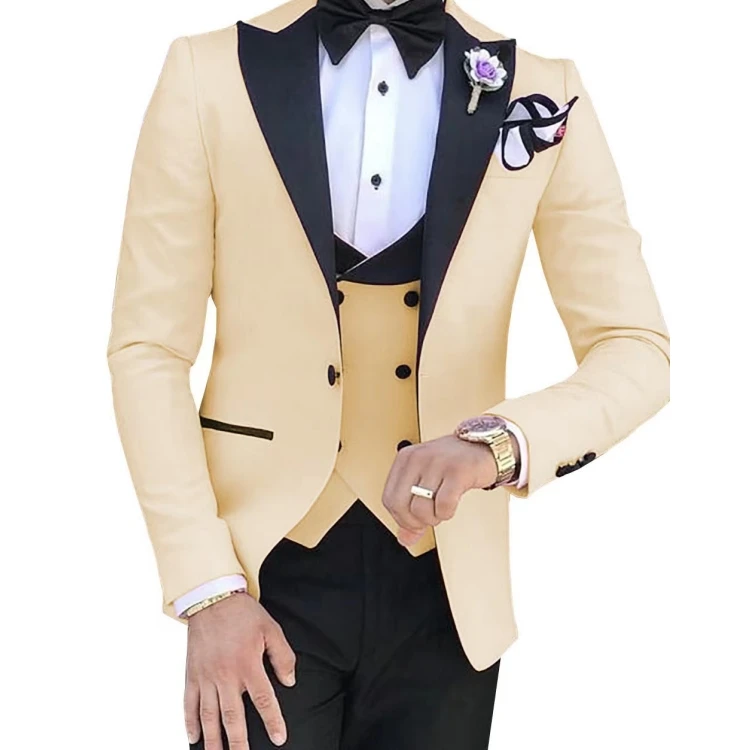 White wedding bespoke turkey formal high quality slim fit tuxedo men suits 3 pieces