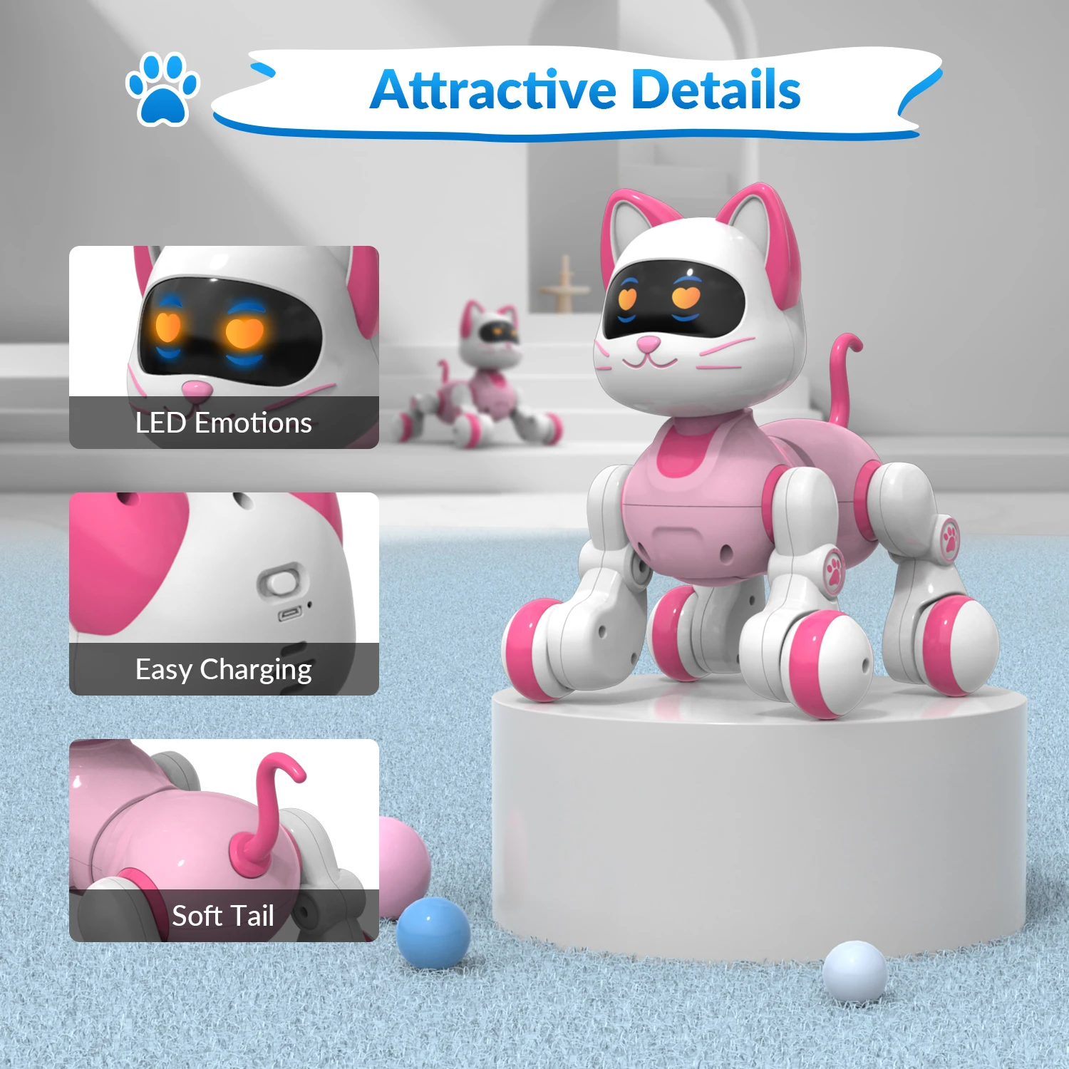 kids educational rechargeable electric dancing interactive programable intelligent remote control robot cat