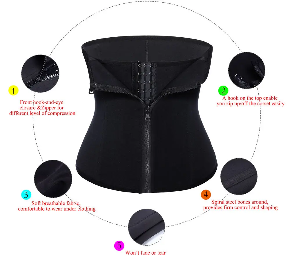Women Waist Trainer Corset Shapewear Double Control Body Shaper Tummy Fat Burning Waist Cincher