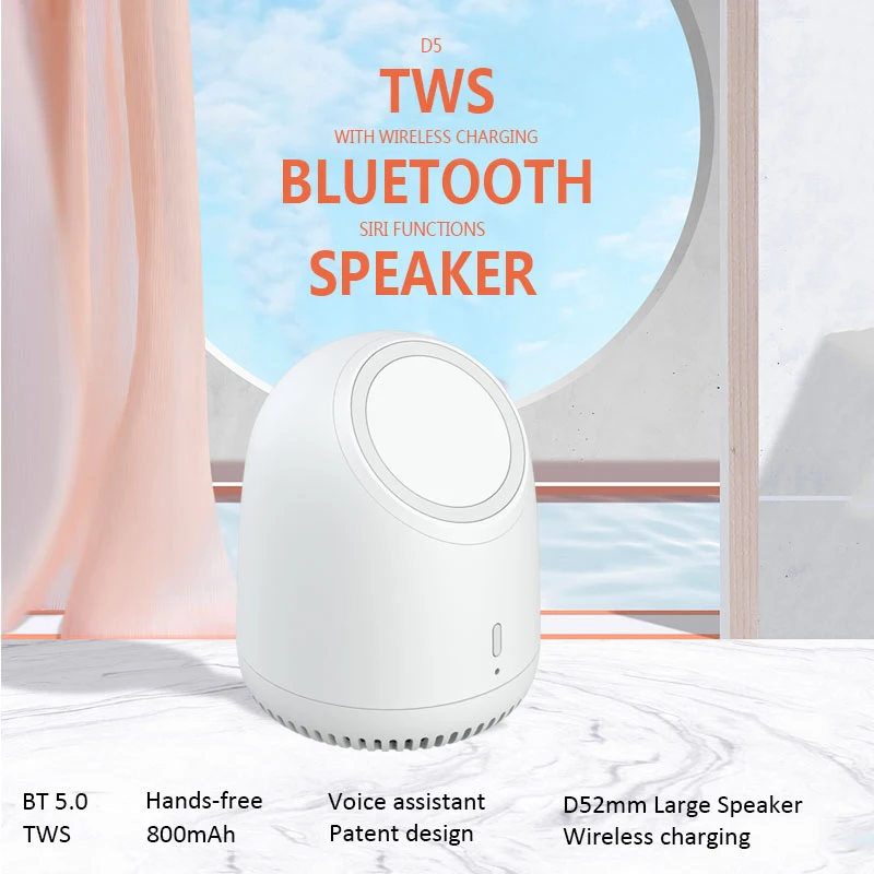Новинка Беспроводная зарядка OZZIE Speaker для iPhone 13 беспроводное зарядное устройство настольный Bluetooth динамик 2