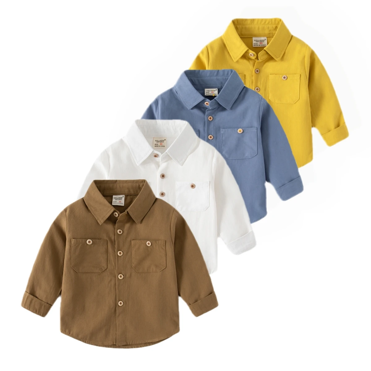 In Stock Cotton Boutique Wholesale Autumn Baby Boys Casual Kids Shirt Clothing Long Sleeve Shirts
