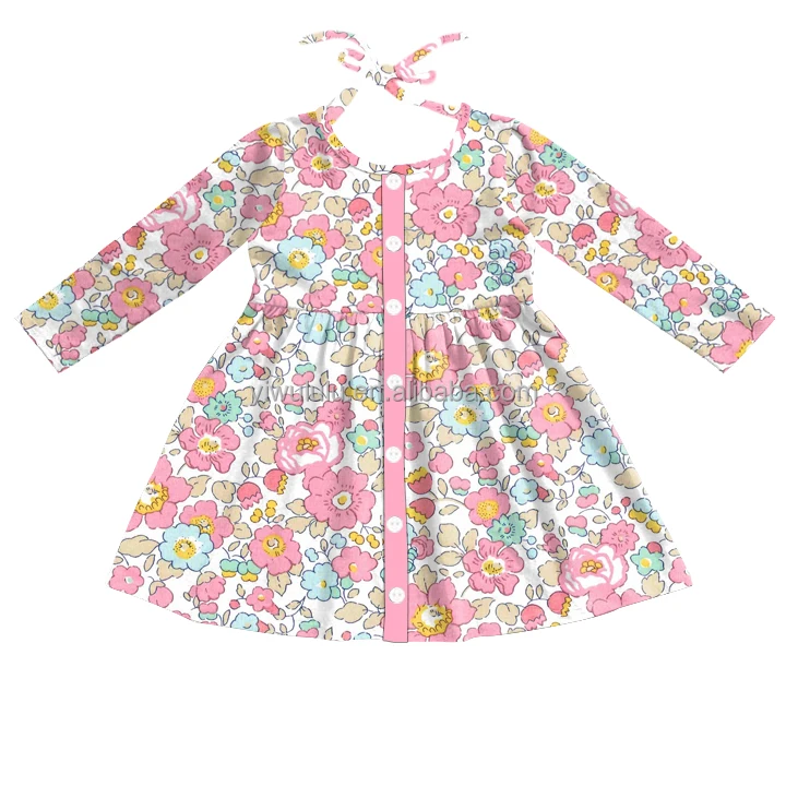 Children Girls Dress Fall Winter New Design Girls Floral Dress