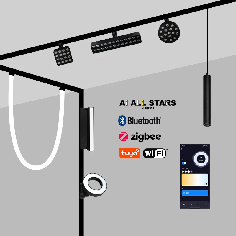 Magnetic Light New Trend 48V Linear Spotlight Surface Recessed Pendant Magnetic Track Light 7W 10W 20W 30W LED Track Light