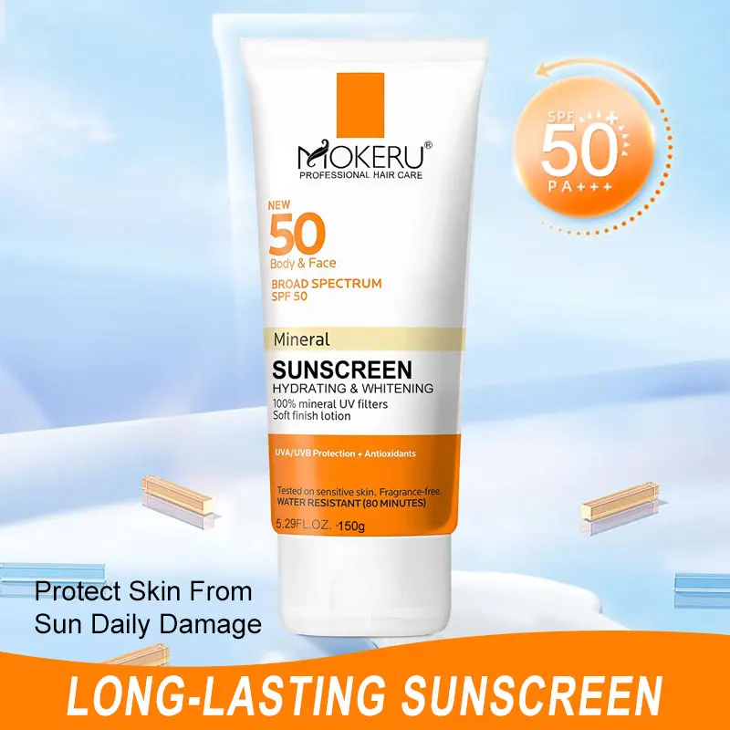 Безмасляный солнцезащитный крем для тела и лица SPF 50 UVA UVB бескислородный чувствительных