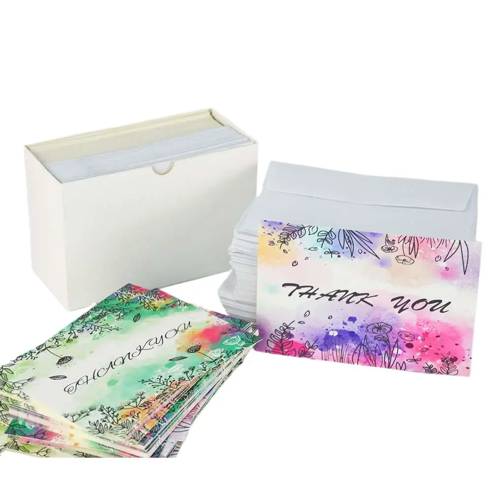 High Quality Custom Logo Luxury Wholesale Recycled Paper Thank You Cards Flower Cards
