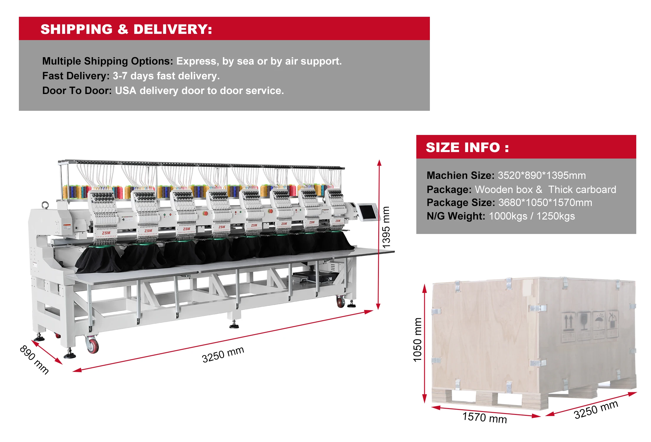 Wholesale Flat Embroidery Computerized Machine 8 Heads Industrial Automatic Embroidery Machine