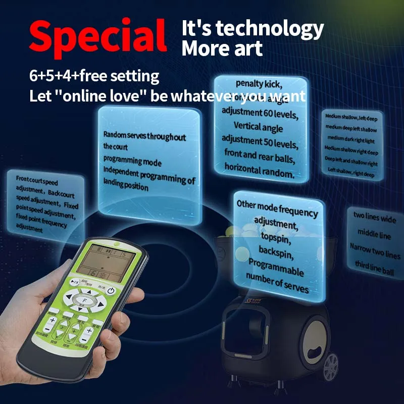 Siboasi 2024 New Launched Automatic Tennis Training Shooting Ball Machine App And Remote Control With Telescopic Rod