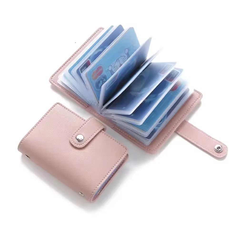 Business Credit Card Holder PU Leather Cute ID ATM Credit Card Holder Wallet Home Office Women Desk Set