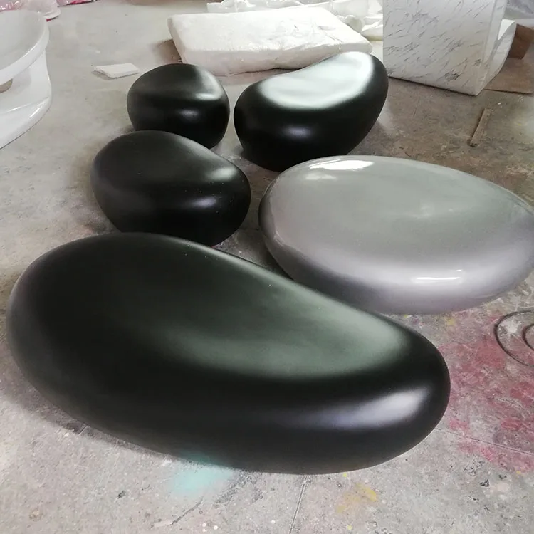 Y193 Fiberglass Concave stone chair garden stone tables and chairs or bench