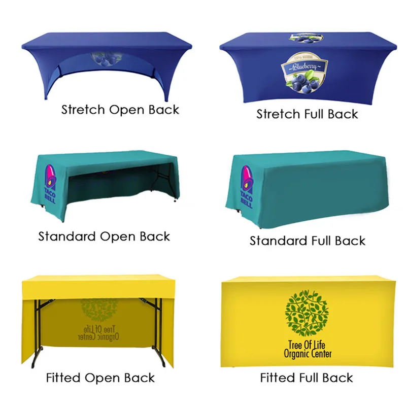 Custom Color Logo Printing Trade Show Advertising Banner Table Cloth Table Covers