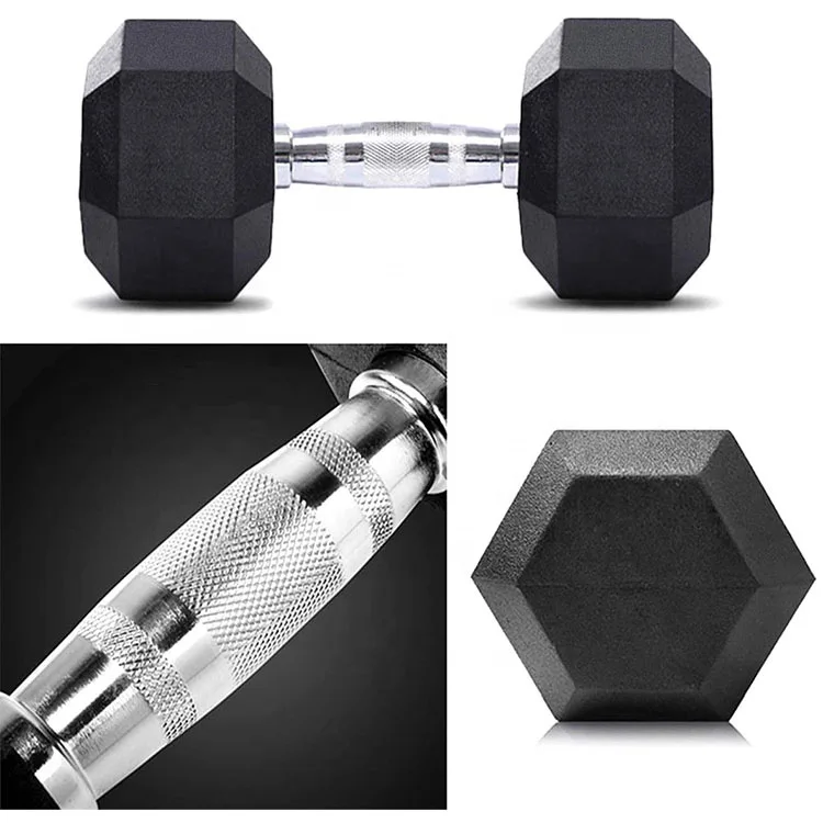 black hex rubber dumbbell vinyl dipping hex dumbbell straight handle hex dumbbells