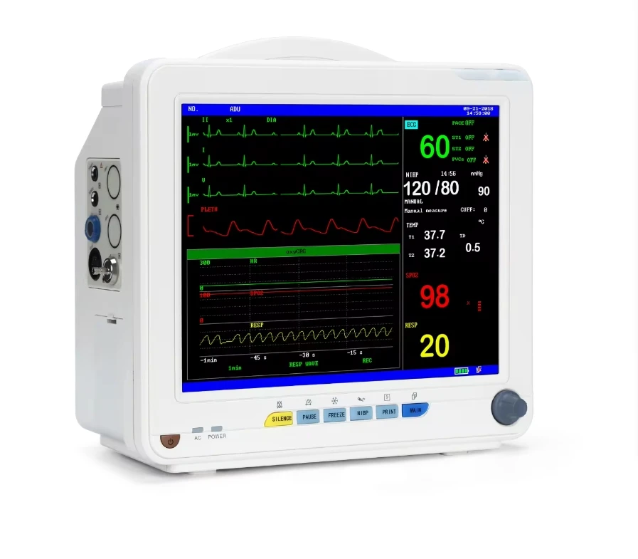 12 Inch TFT Multi-parameter ECG monitor for monitoring ECG, breathing and blood pressure patient pathology monitor