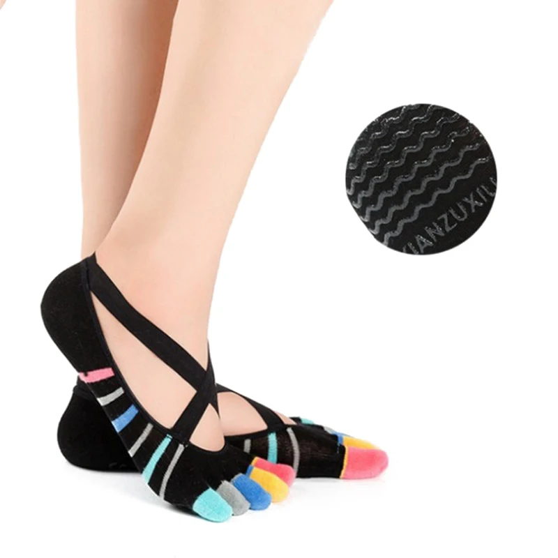 
Дышащие носки для йоги с индивидуальным логотипом, нескользящие носки для йоги с пятью пальцами 