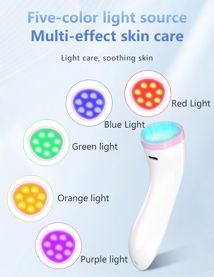 led red & blue facial light therapy device Home use beauty equipment skincare wand massager red face light therapy machine