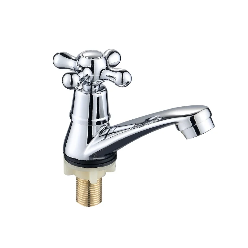 New Products Cross Handle Zinc Brass Single Cold Water Faucet Wash Basin Tap for Bathroom Kitchen Toilet Sink Faucet