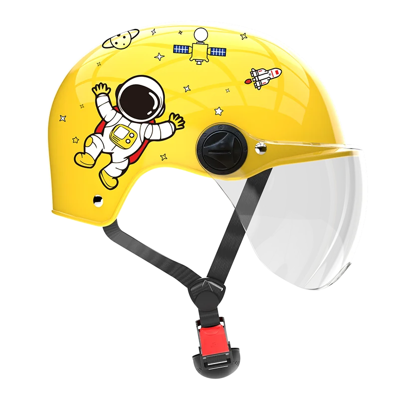 astronaut decal Pink yellow white color half face infant motorcycle helmet safety for kids