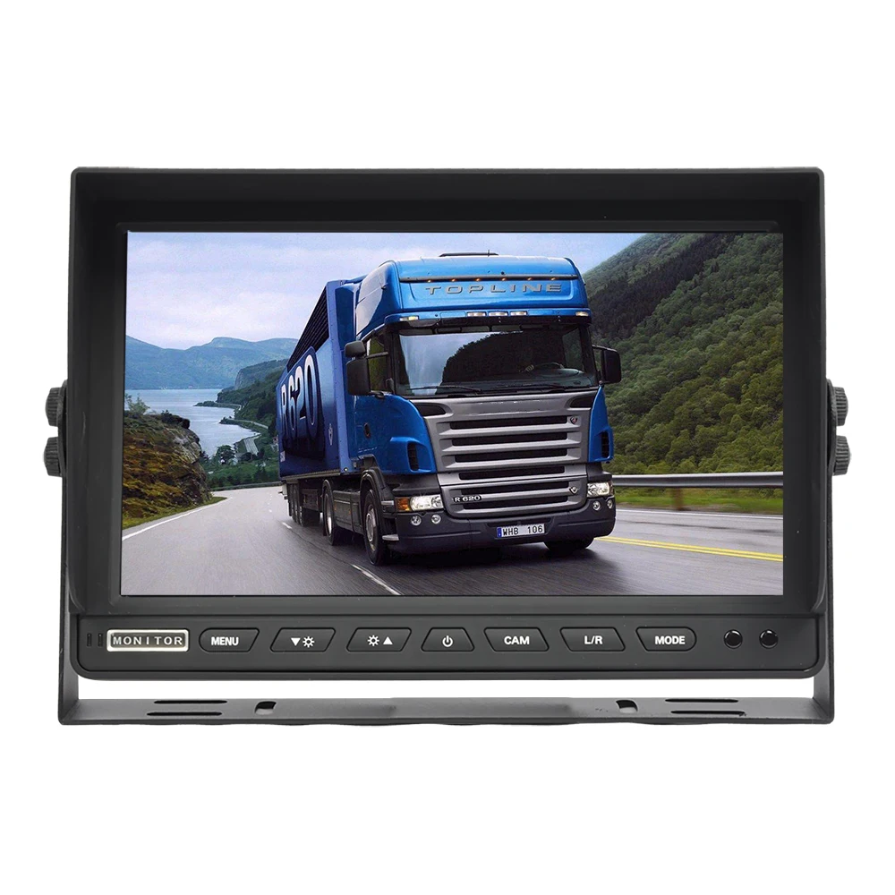 PJAUTO 10.1 Inch High Brightness Quad View Heavy Duty Truck Crane Monitor