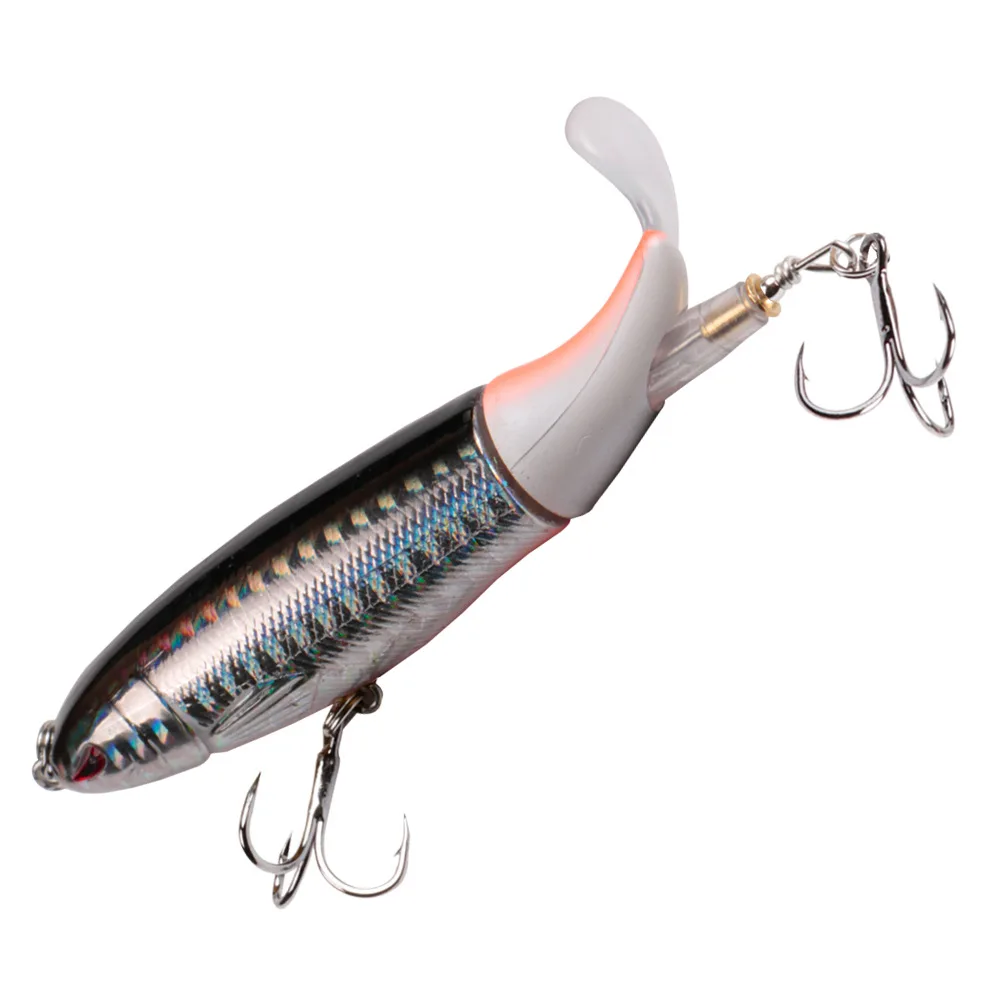 Fishing Lure Whopper Popper Swimbait 10cm 13g Topwater Artificial Bait Rotating Tail Fishing Tackle Hooks Simulation