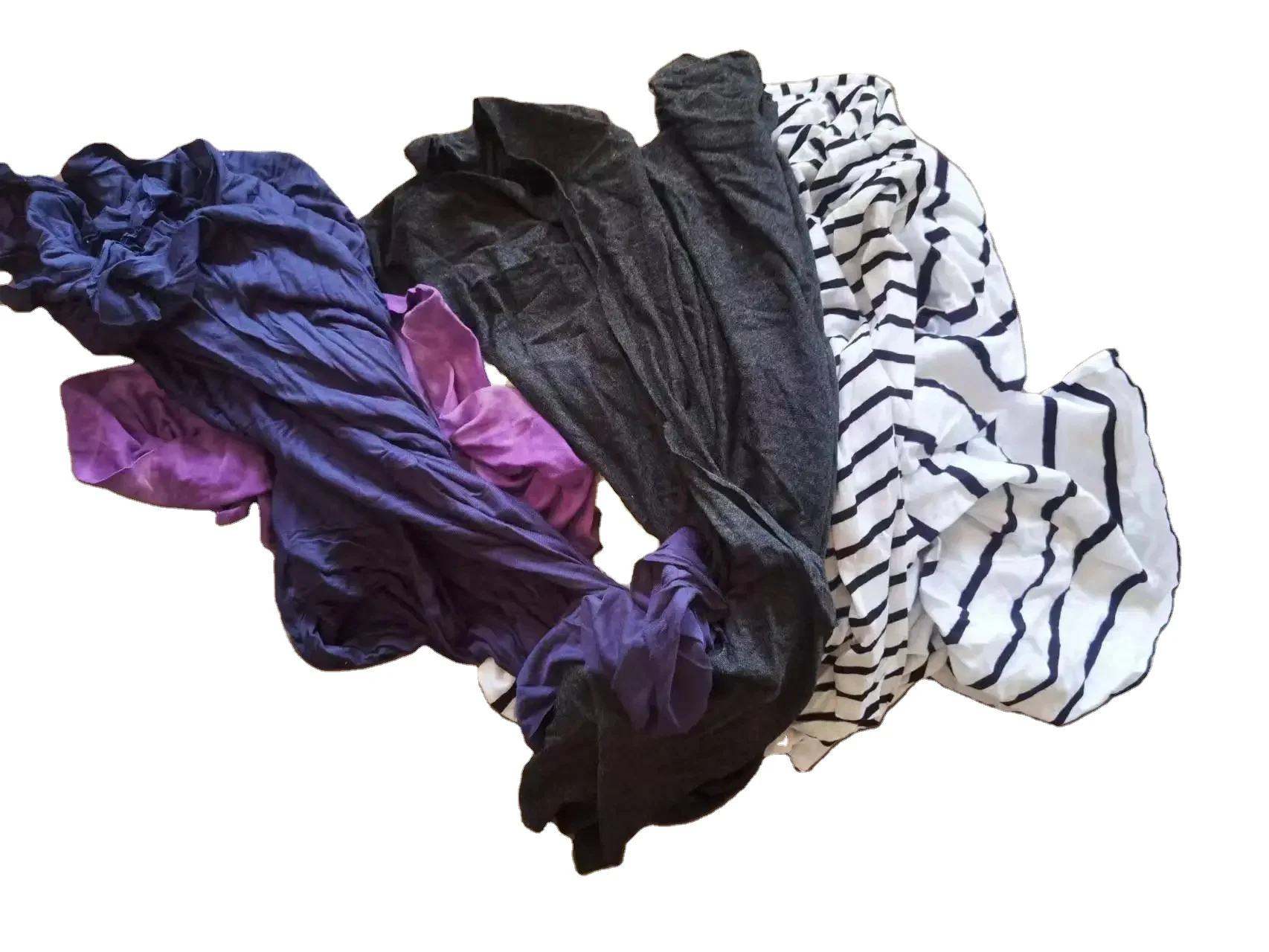 Dark mixed color Industrial 10Kg Rags Factory Selling Fabric Cotton Waste Recycled T Shirt Cotton
