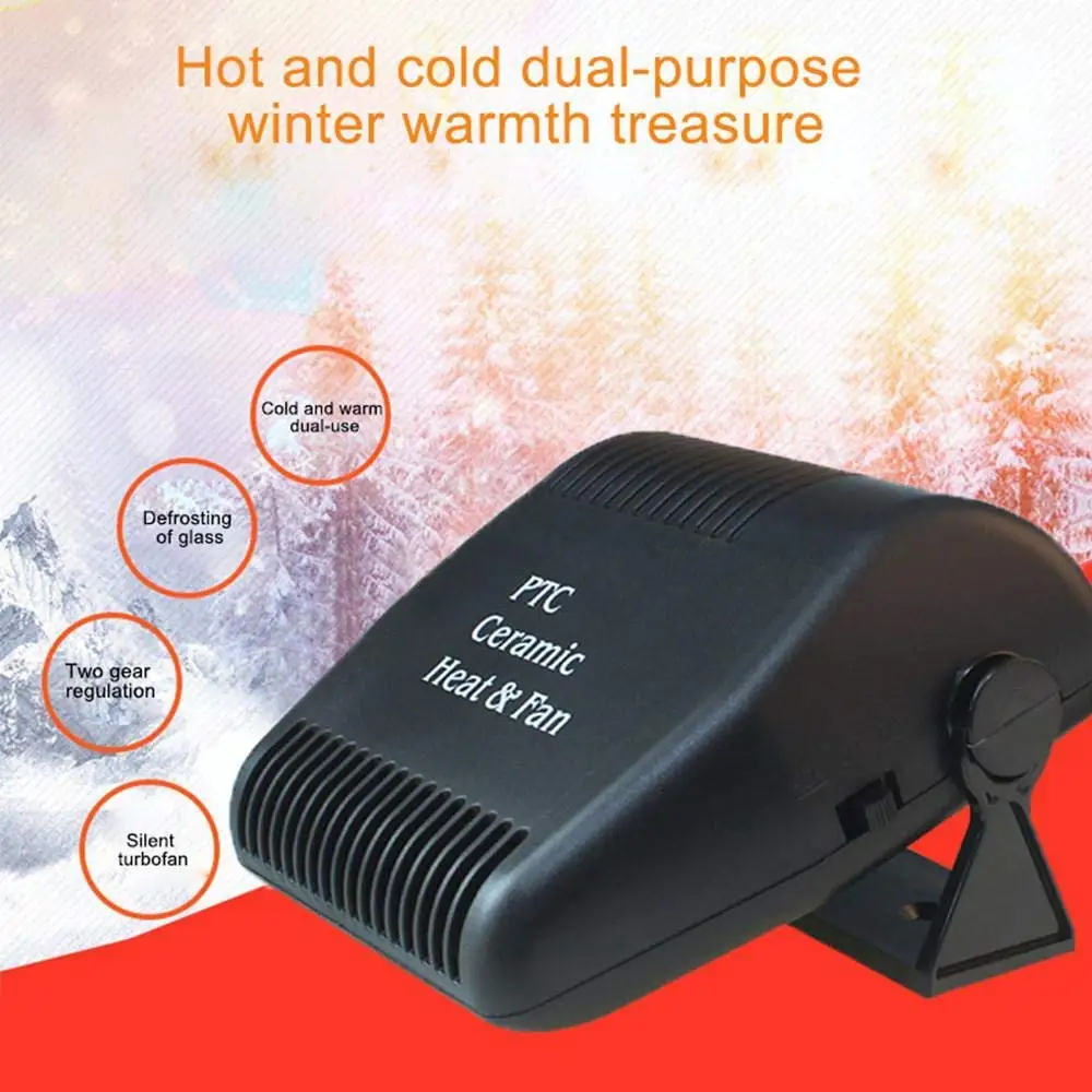 Portable Car Heater, 2 in 1 Fast Heater Cooling Fan, 12V 150W Car Heater Car Windshield Defogger