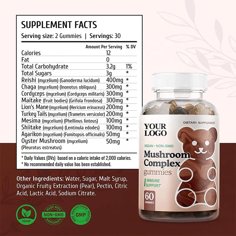 OEM/ODM Super Nootropic Brain Booster Supplement Vegan Nootropic Gummies Improve intelligence