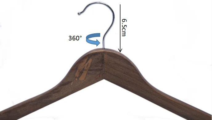 Hot Selling Round Head Wooden Hangers for Clothing with Anti-slip Bar
