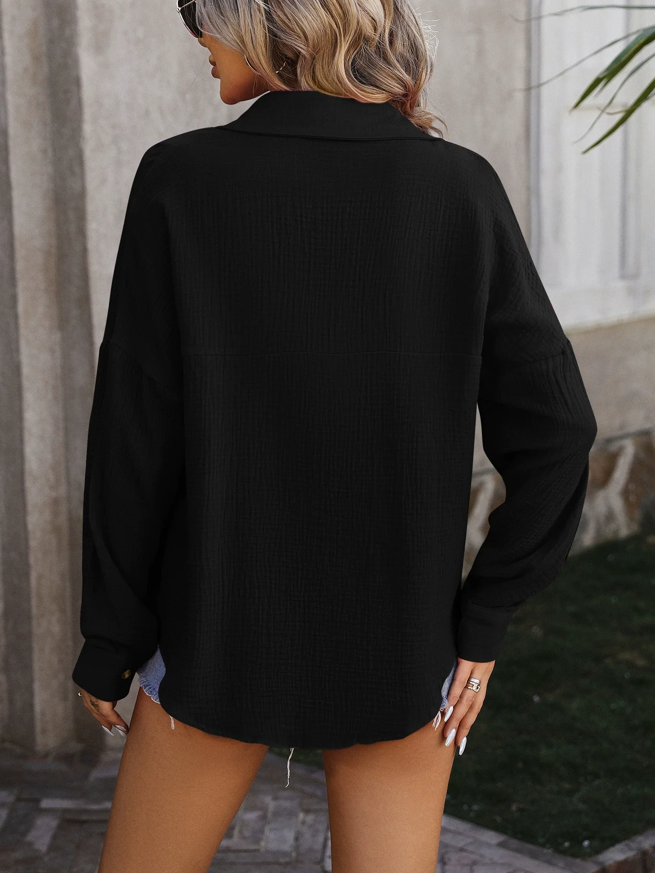 T706 Wholesale Ladies Fashion Elegant Women Corduroy Shirts Casual Loose Long Sleeve Button Down Blouses Top Cotton Women Dress