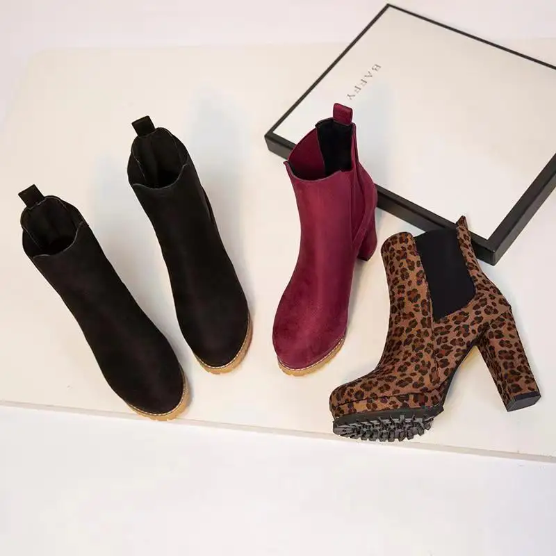 Fall Women Boots non-slip Boot Shoes Winter Heel Boots Wholesale 8cm High Heel Ladies Fashion Style