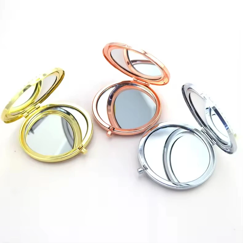 Mini Round Pocket Compact Mirror Double-Sided Custom Logo Cosmetic Makeup Mirror